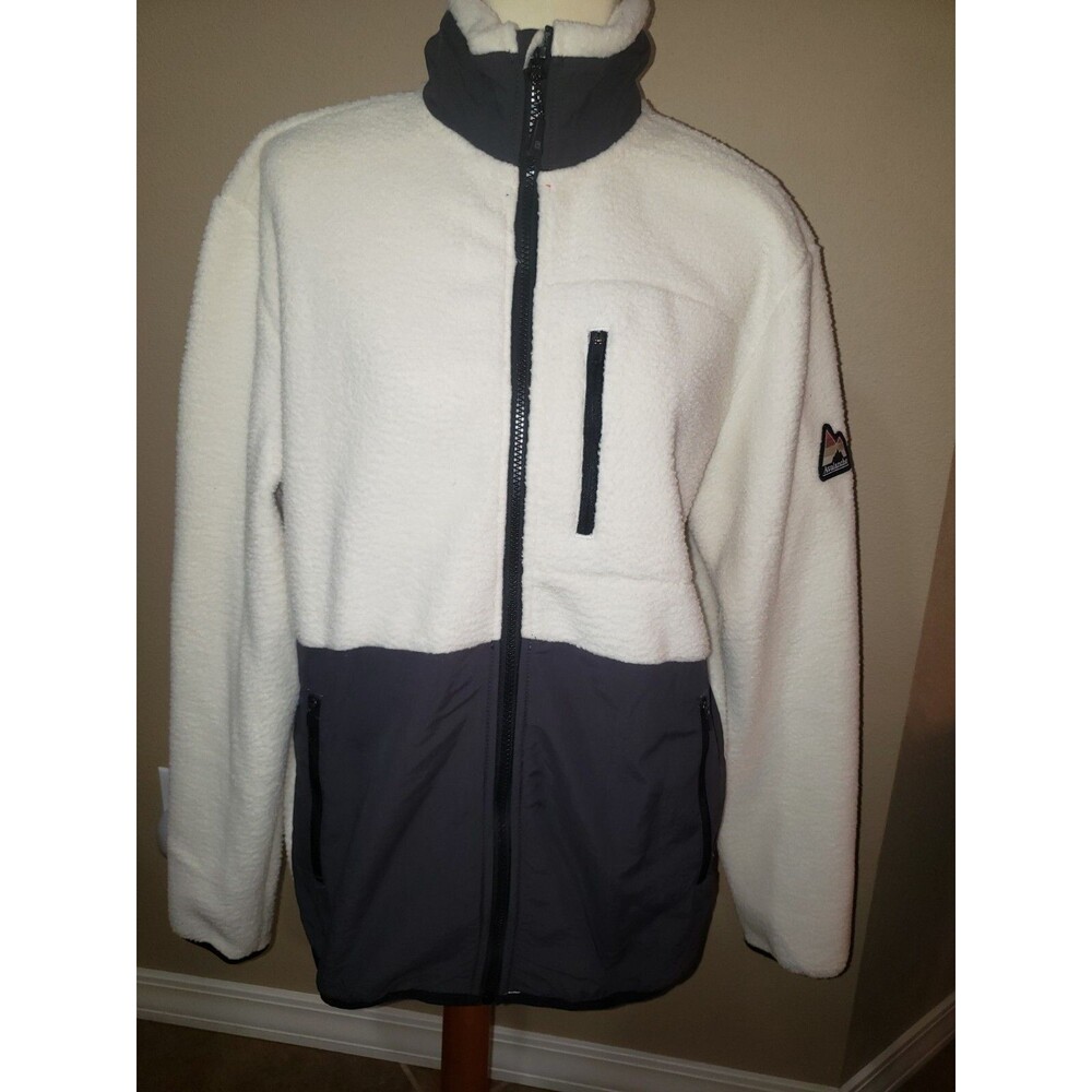 Avalanche Fleece Jacket Unisex M Cream Charcoal Gray MSRP $138 NWT
